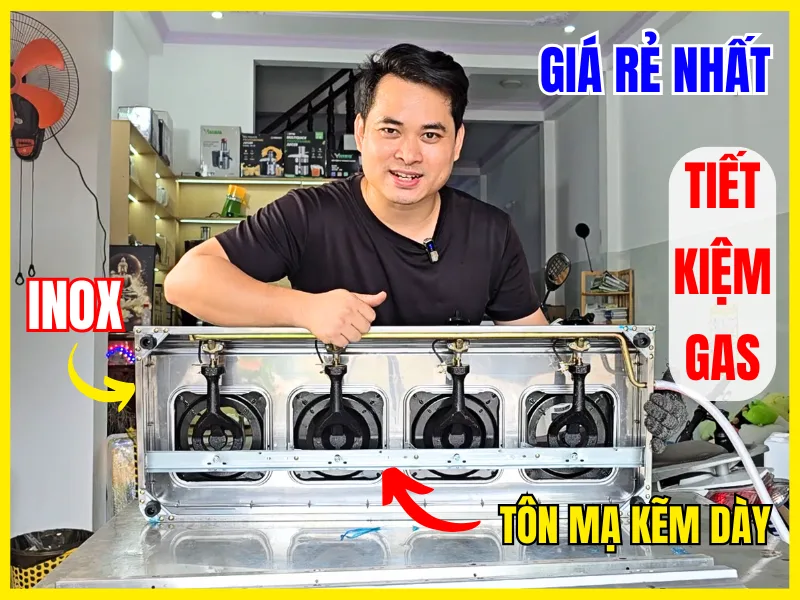 bếp gas 4 họng công nghiệp giá rẻ