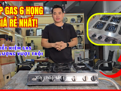 Bếp gas 6 họng giá rẻ bằng inox dùng trong bếp công nghiệp