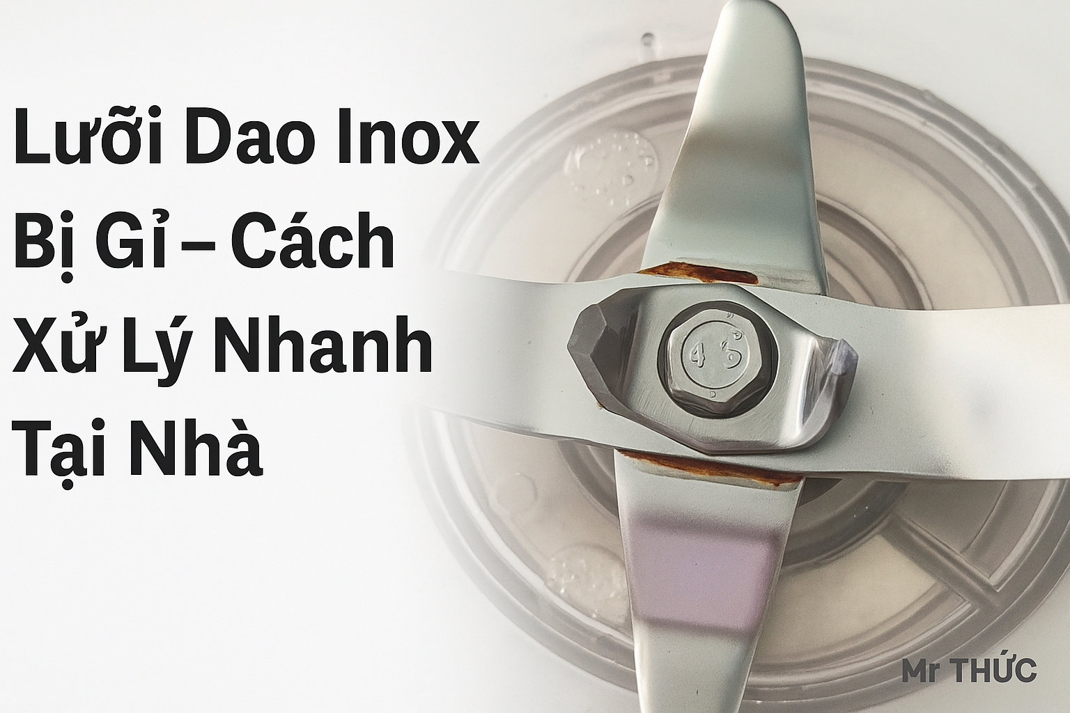Lưỡi dao máy xay sinh tố công nghiệp bị gỉ nhẹ tại khu vực ốc vít – nguyên nhân phổ biến do không lau khô sau khi sử dụng