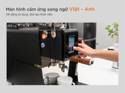 Máy Pha Cà Phê Tự Động UNIBAR - Giải pháp hoàn hảo cho quán cà phê nhỏ 23 Máy pha cà phê tự động Unibar với màn hình cảm ứng song ngữ tiện lợi.