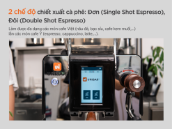 Máy Pha Cà Phê Tự Động UNIBAR - Giải pháp hoàn hảo cho quán cà phê nhỏ 19 Máy pha cà phê Unibar chế độ chiết xuất đơn và đôi, linh hoạt pha nhiều loại cà phê.