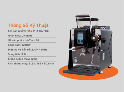 Máy Pha Cà Phê Tự Động UNIBAR - Giải pháp hoàn hảo cho quán cà phê nhỏ 17 Máy Unibar công suất 1200W, dung tích 3.5L, thông số kỹ thuật chi tiết