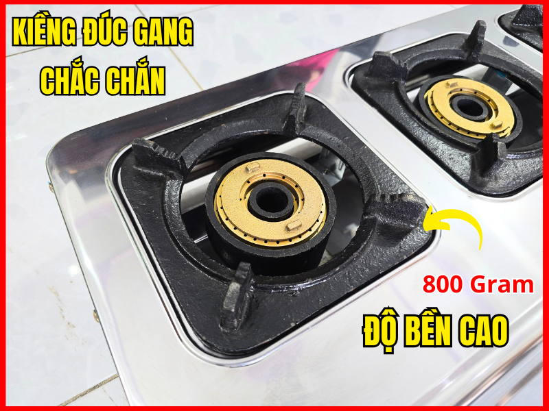 Bếp Gas 4 Họng Khè Giá Rẻ Lửa Mạnh – Giải Pháp Ra Món Nhanh Cho Quán Ăn Đông Khách 12 Kiềng gang đúc bếp gas 4 họng lửa mạnh, dày 800g, bền chắc, chịu nhiệt cao