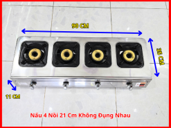 Bếp gas 4 họng khè giá rẻ 90cm, nấu 4 nồi cùng lúc, lửa mạnh, không đụng nồi