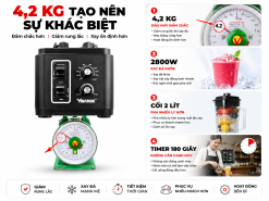 Trang chủ 53 Đầu máy xay sinh tố công nghiệp VINAMAX S350 PLUS nặng 4.2kg công suất 2800W cối 2 lít có hẹn giờ