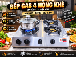 bếp gas 4 lò vuông
