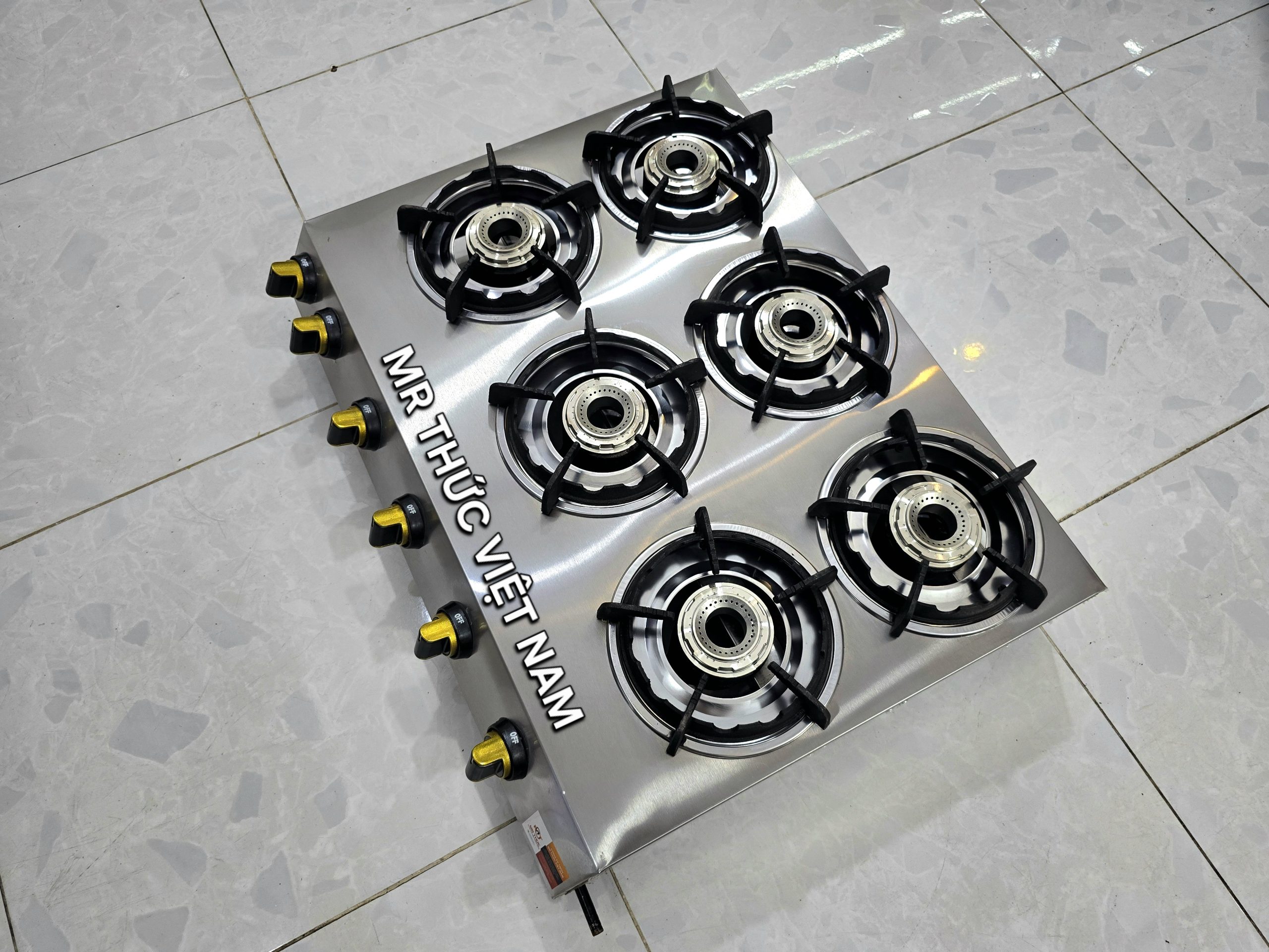 Bếp gas 6 họng cao cấp – Giải pháp tối ưu cho nhà hàng, quán ăn 7 Bếp gas công nghiệp 6 lò inox với 6 họng đốt
